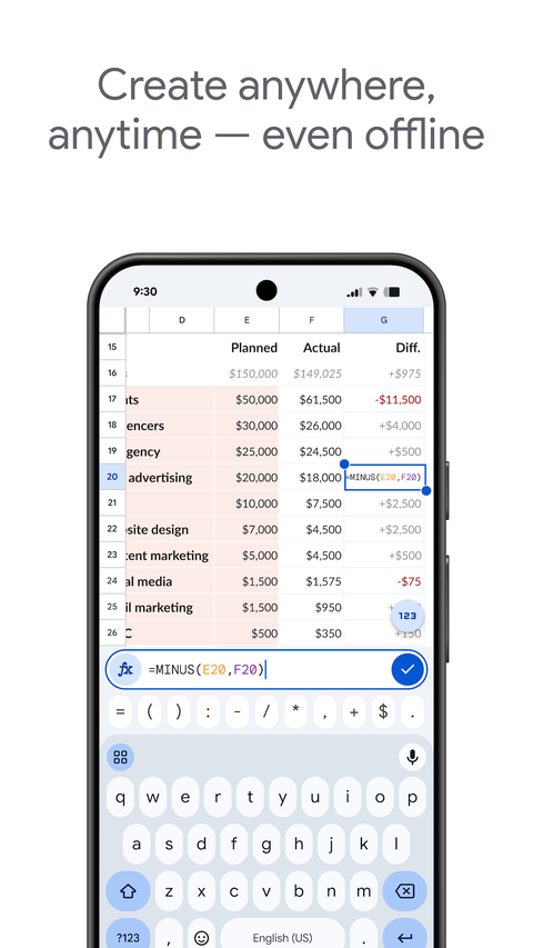 谷歌表格app 截图2