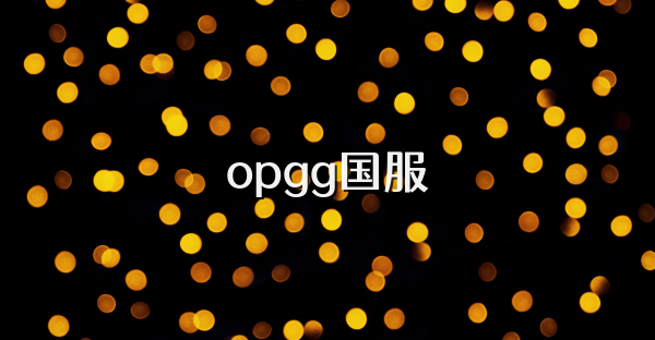 opgg国服