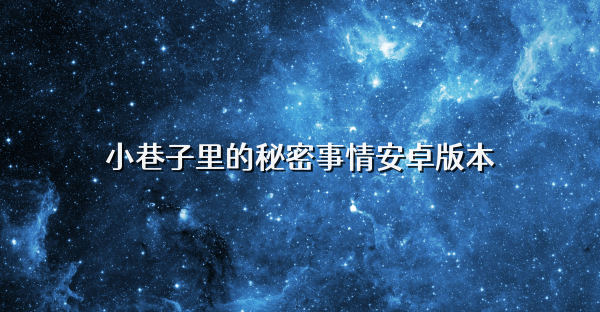 小巷子里的秘密事情安卓版本