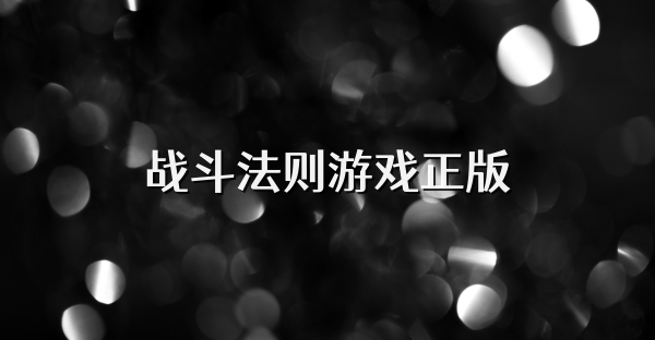 战斗法则游戏正版