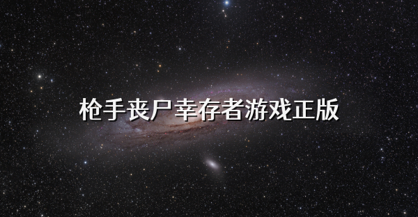 枪手丧尸幸存者游戏正版