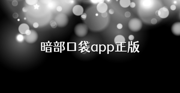 暗部口袋app正版