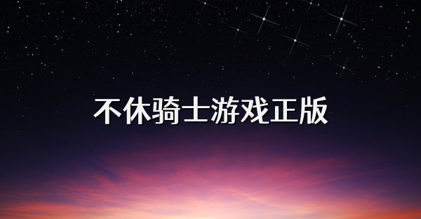 不休騎士游戲正版