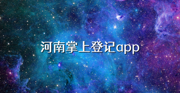 河南掌上登記app