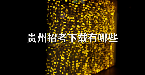 貴州招考下載有哪些