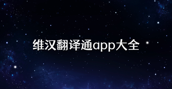 维汉翻译通app大全