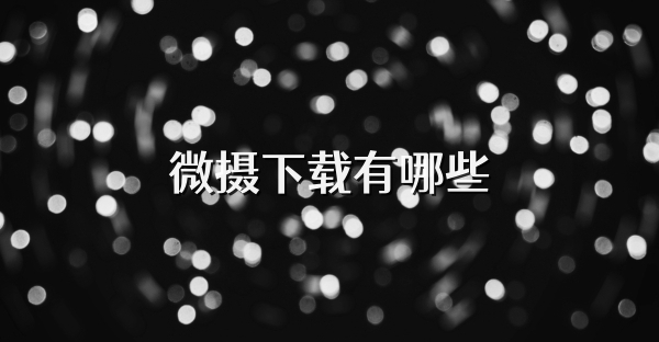 微摄下载有哪些