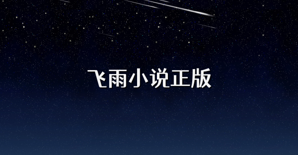 飞雨小说正版