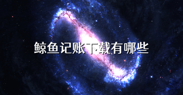 鲸鱼记账下载有哪些