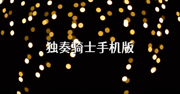 独奏骑士手机版